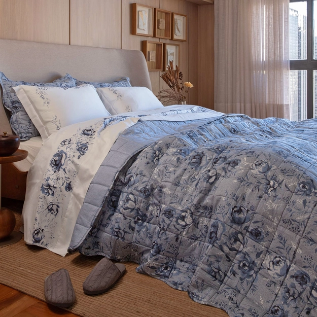 Kit Cama Garden Blue 7 peças