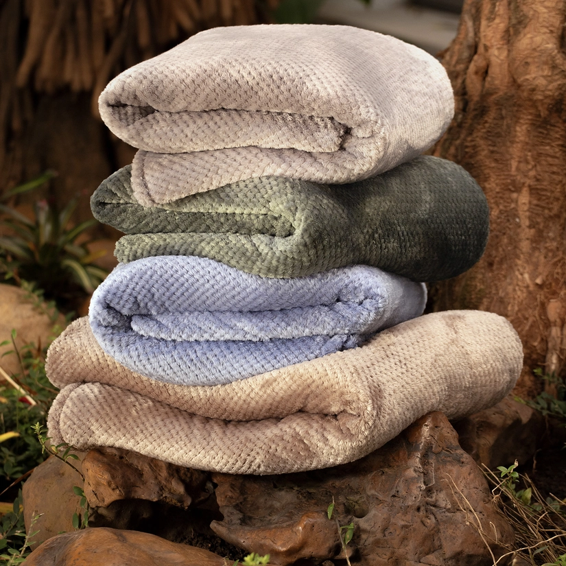 Manta Flannel Efeito Favo One for All