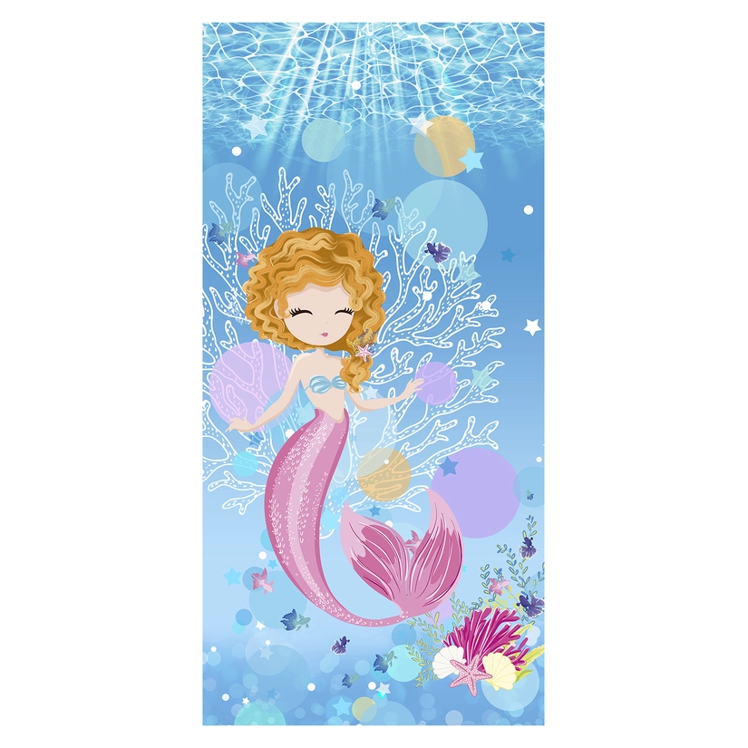 Toalha de Praia Veludo Infantil Sereia