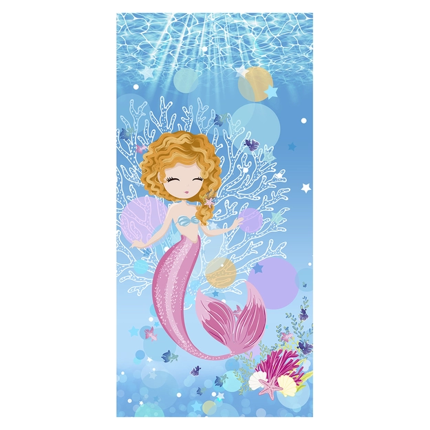 Toalha de Praia Veludo Infantil Sereia