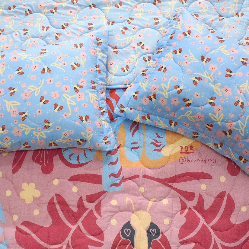 Kit Colcha Matelassê Dupla Face Potência por Bruna Frog