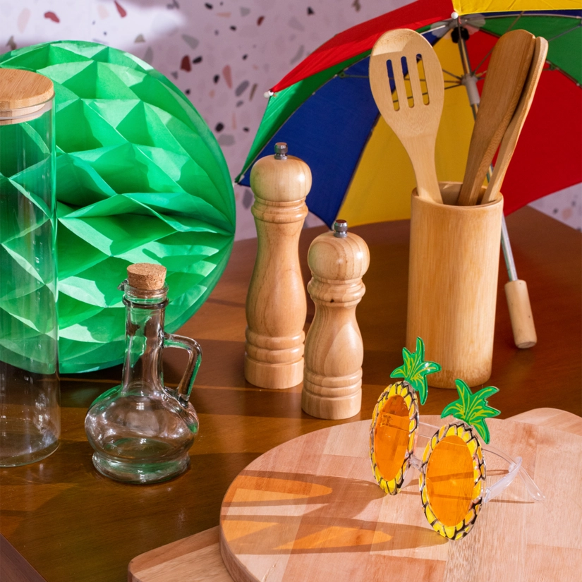 Jogo de Utensílios para Cozinha em Bambu Ipatinga 4 Peças