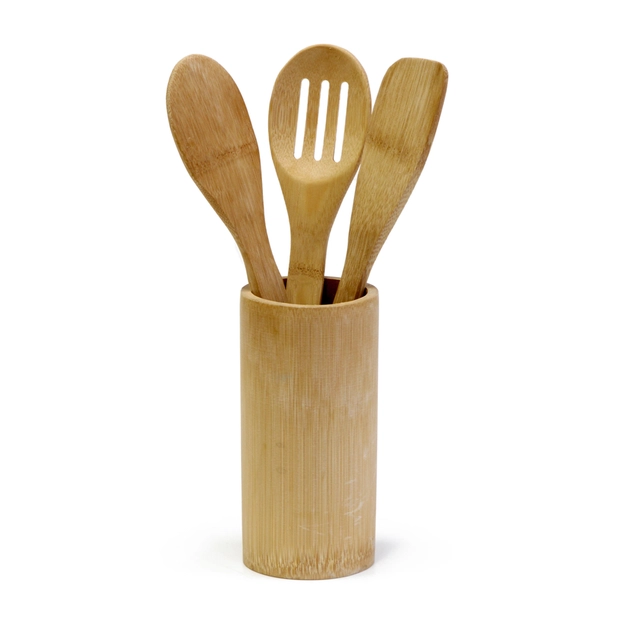 Jogo de Utensílios para Cozinha em Bambu Ipatinga 4 Peças