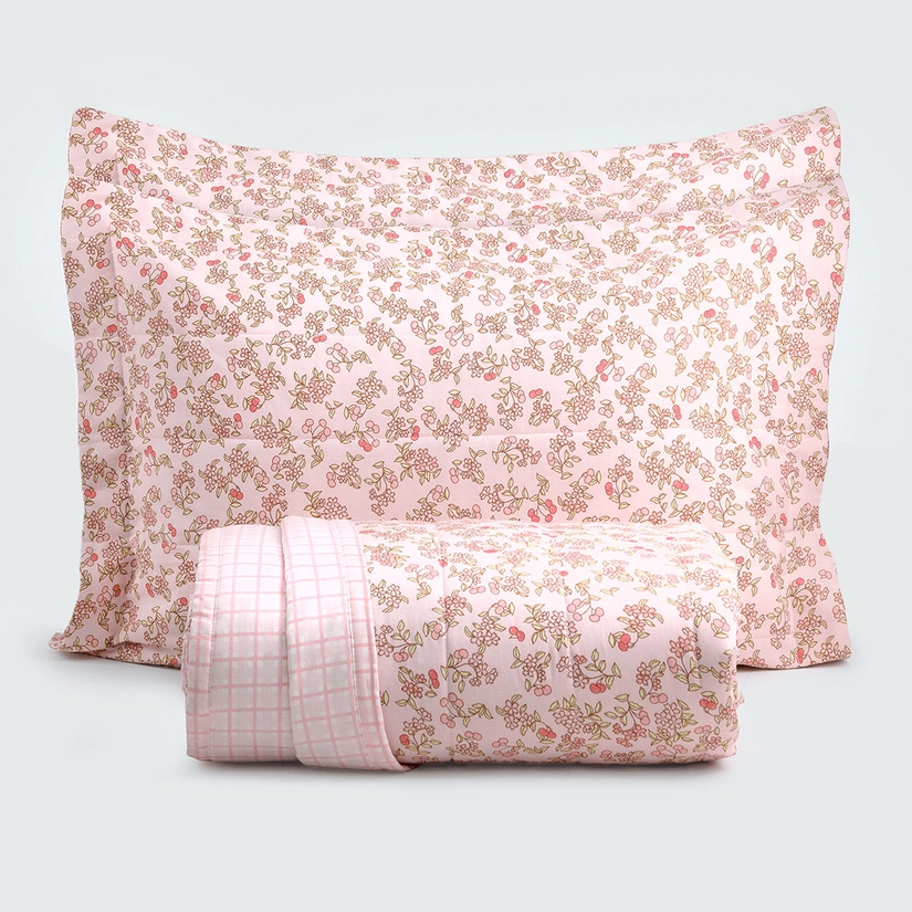 Kit Colcha Percal Matelassê Cherry
