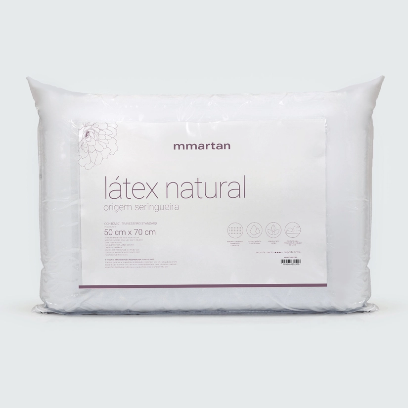 Travesseiro Suporte Firme Latex Natural