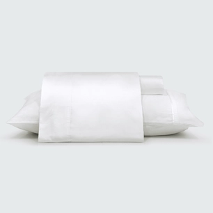 Jogo de Lençol com Vivo Aplicado Cetim 210 Fios 100% Algodão Denver Branco - Solteiro