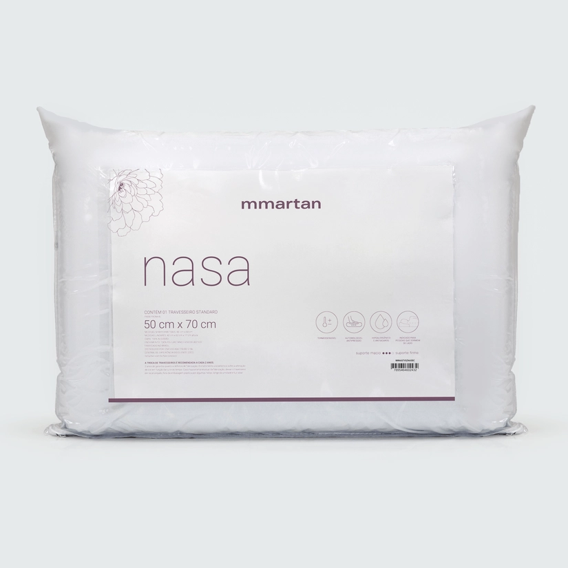 Travesseiro Fibra Sintética Suporte Firme Nasa