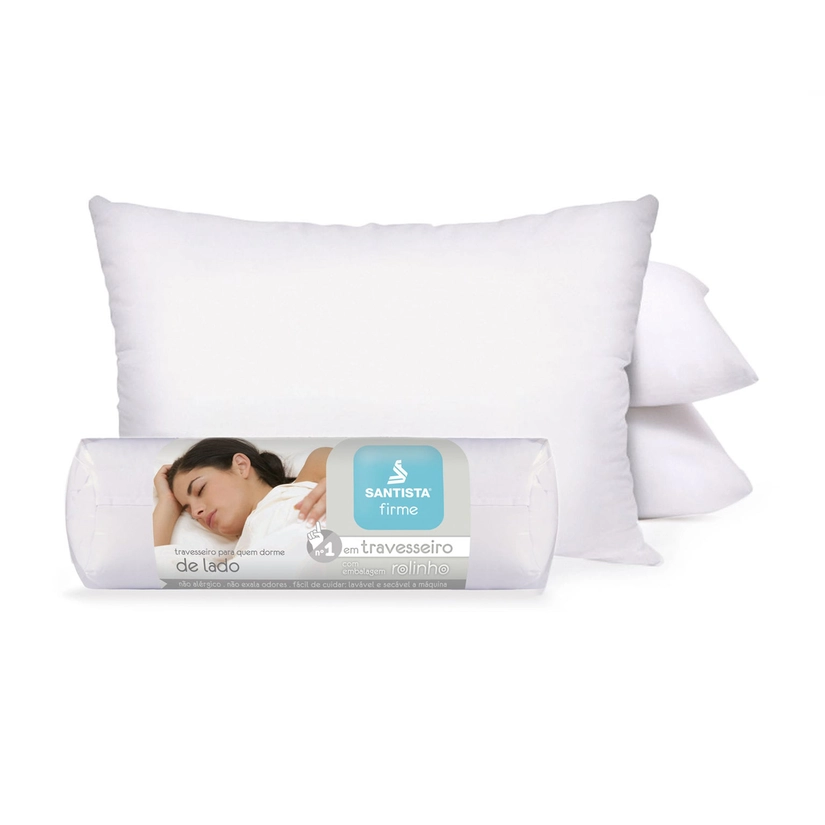 Travesseiro Rolinho Suporte Firme Loft Gel Percal