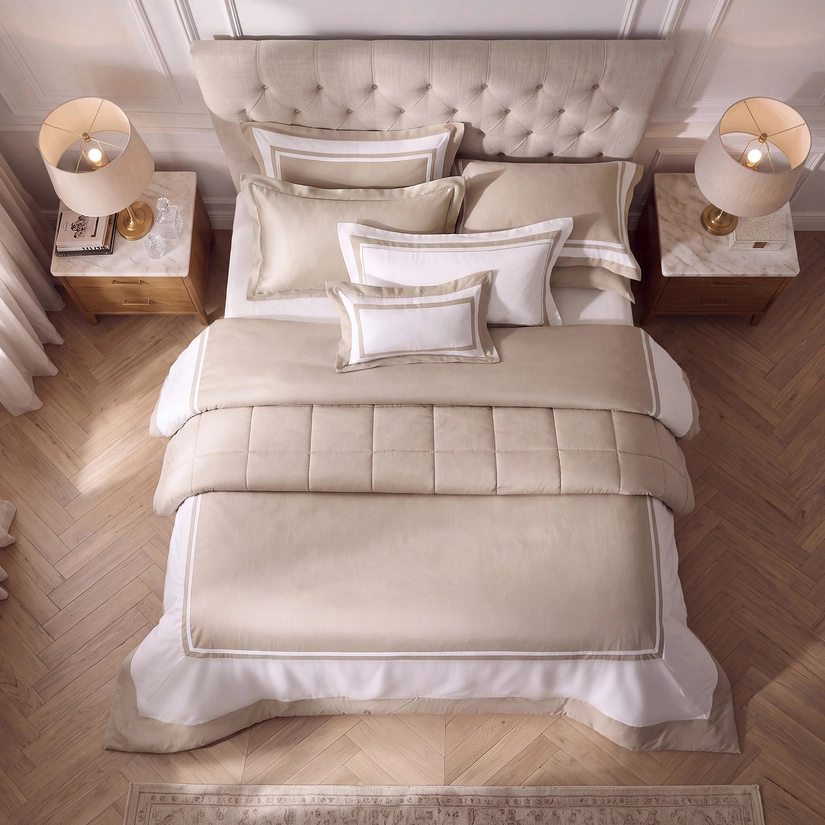 Kit Edredom Cetim 300 Fios Bicolor Atelier